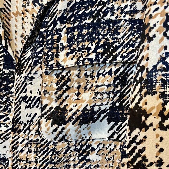 Jones New York Abstract Print Blouse V-Neck Pullover M - Picture 8 of 8